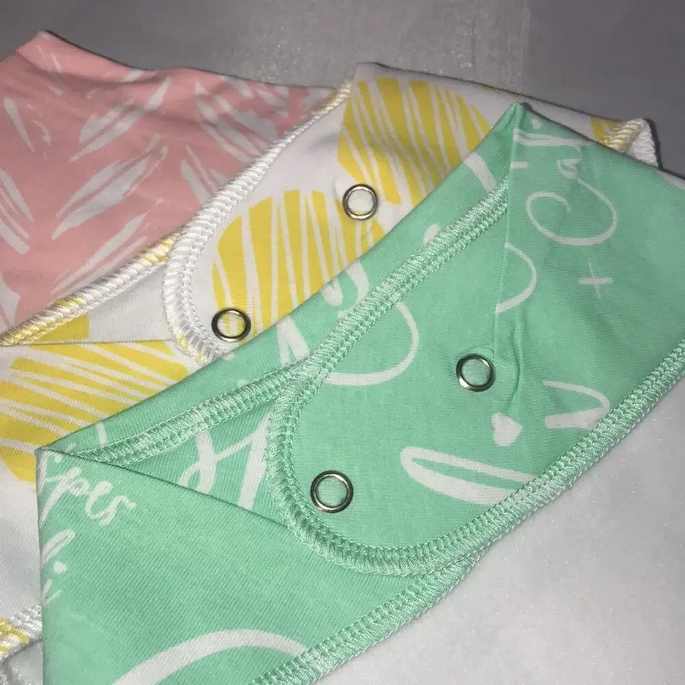 Casper & Cali 4 Organic Baby Girl Bandana Bibs NWT